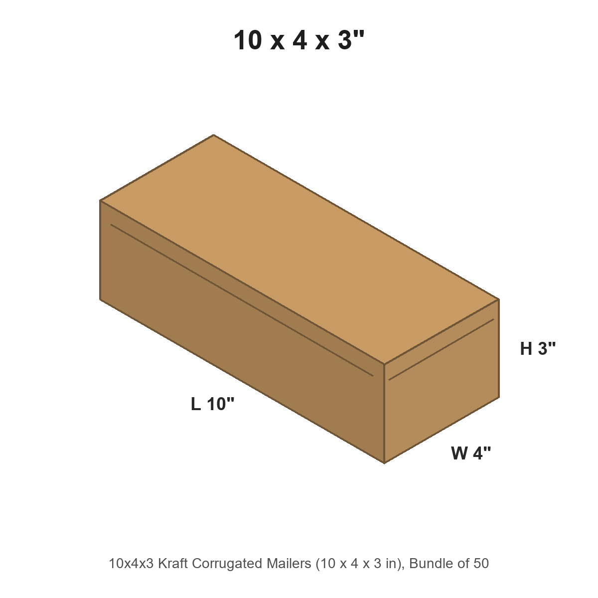 10x4x3 Kraft Corrugated Mailers