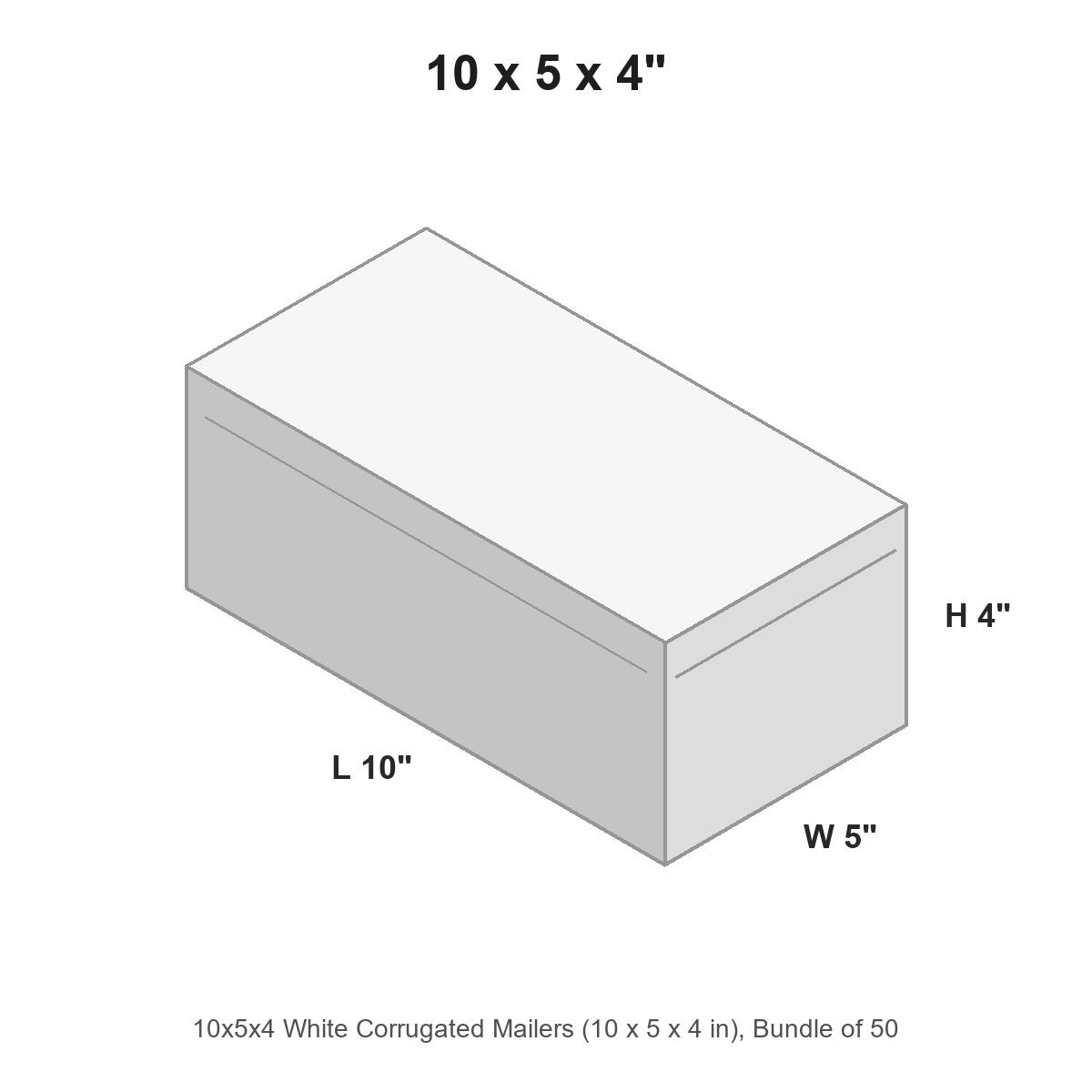 10x5x4 White Corrugated Mailers