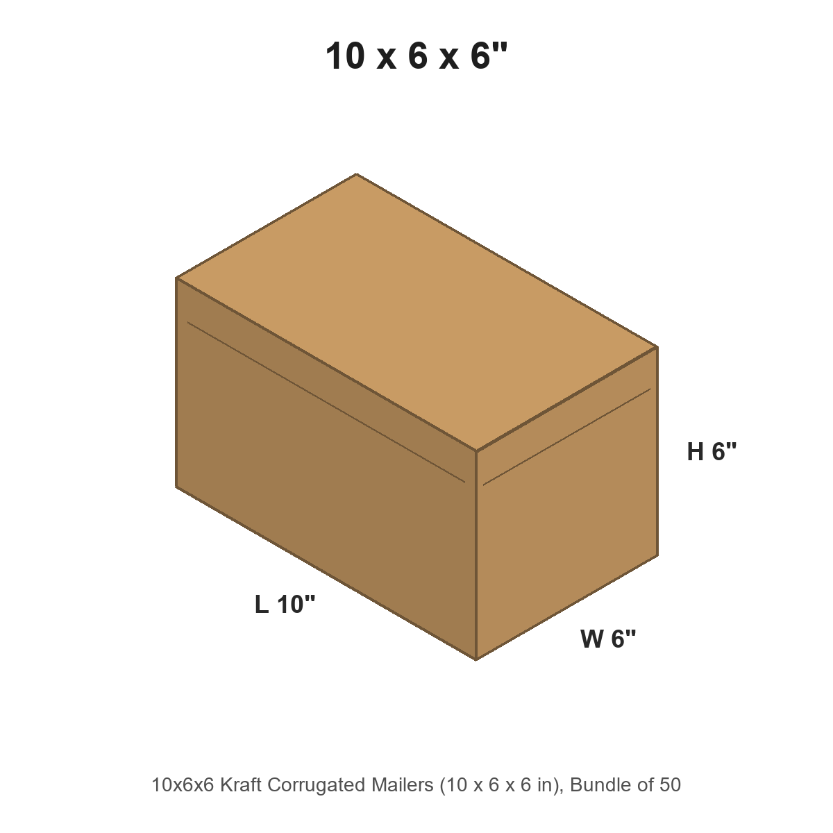 10x6x6 Kraft Corrugated Mailers