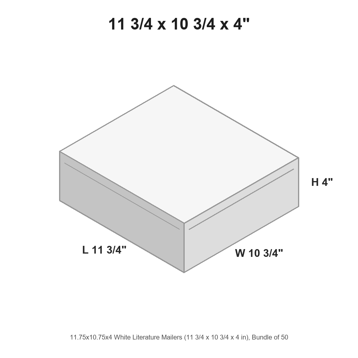 11.75x10.75x4 White Literature Mailers
