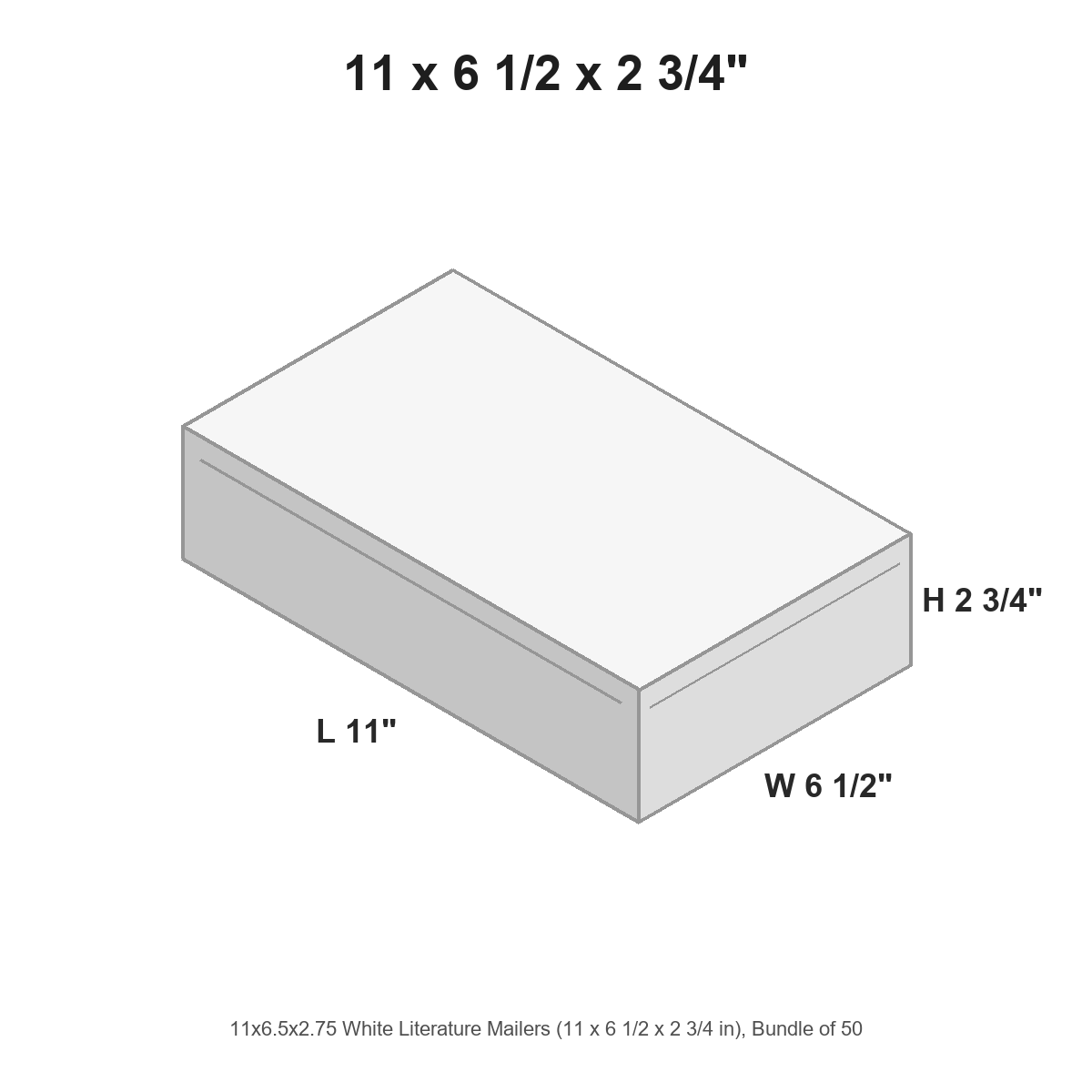 11x6.5x2.75 White Literature Mailers