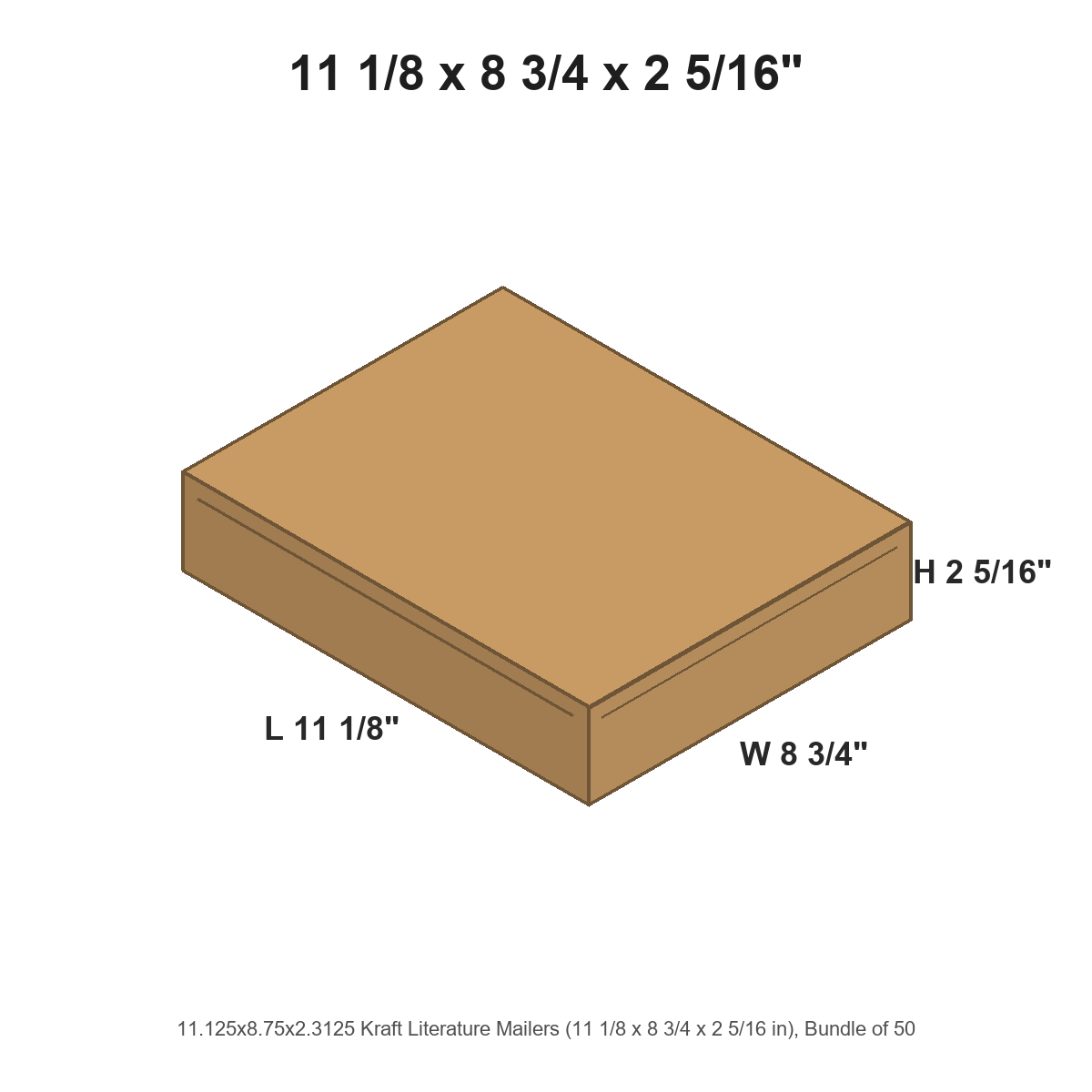 11.125x8.75x2.3125 Kraft Literature Mailers