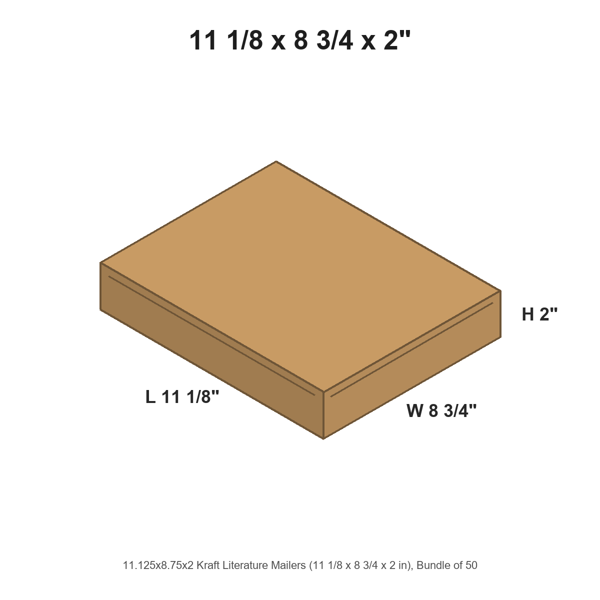 11.125x8.75x2 Kraft Literature Mailers