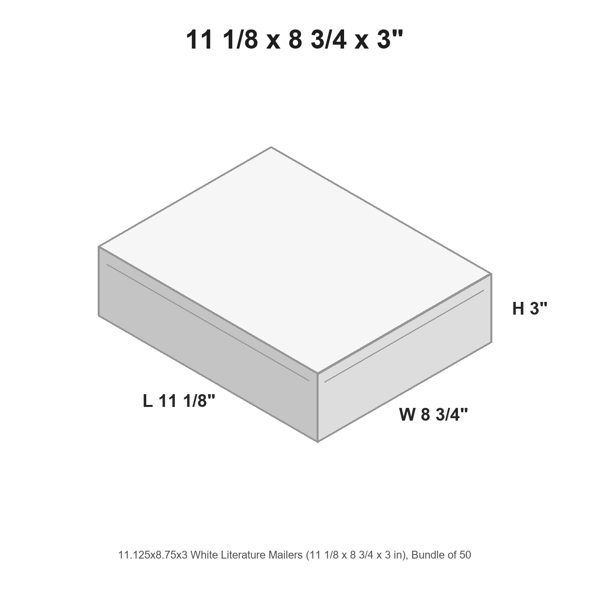 11.125x8.75x3 White Literature Mailers