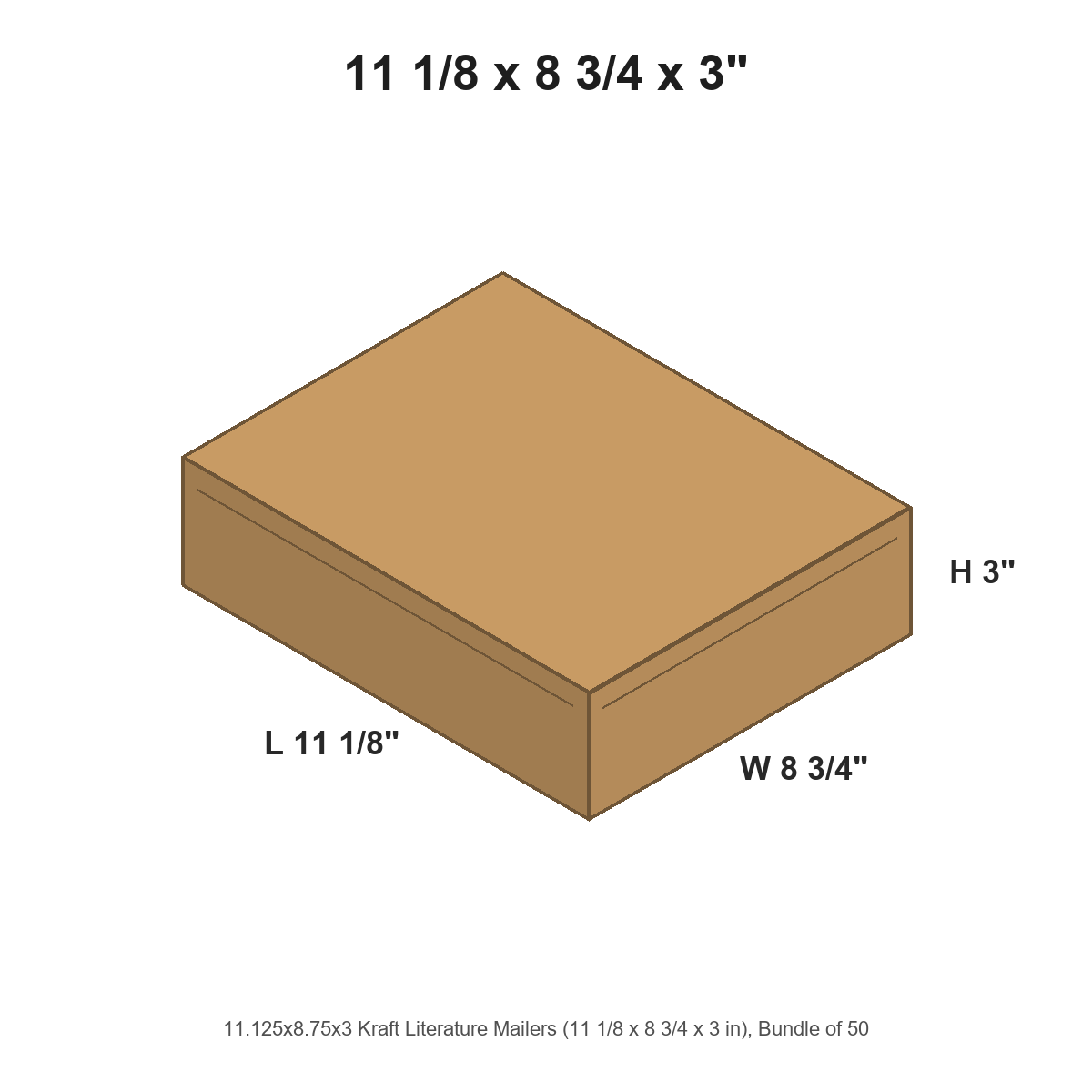 11.125x8.75x3 Kraft Literature Mailers