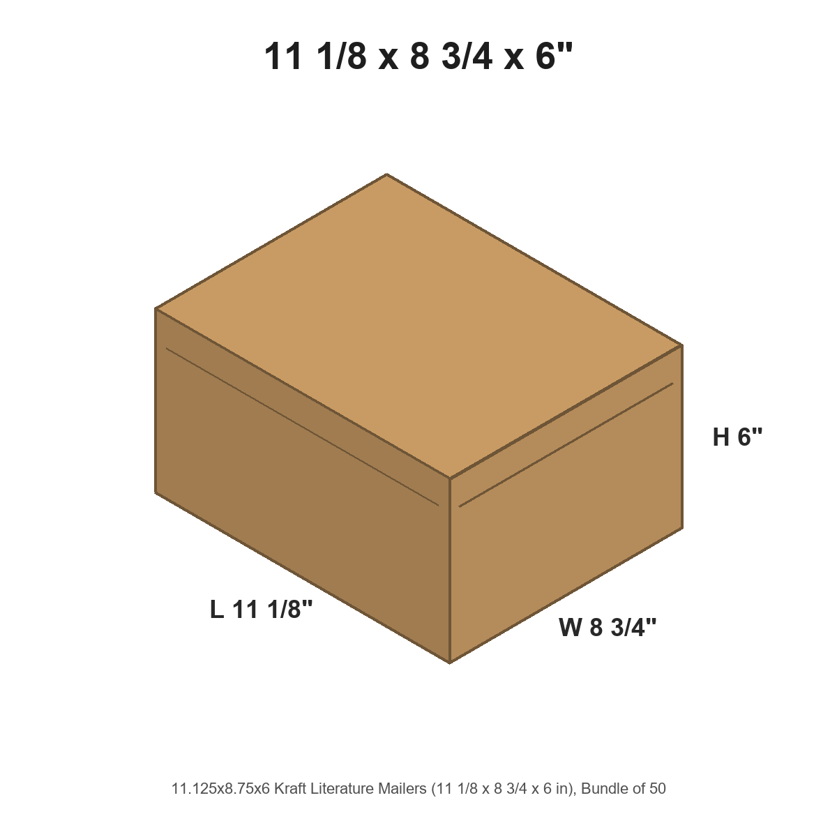 11.125x8.75x6 Kraft Literature Mailers