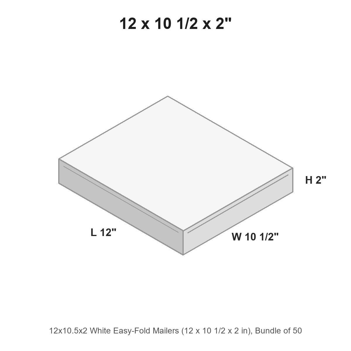 12x10.5x2 White Easy-Fold Mailers