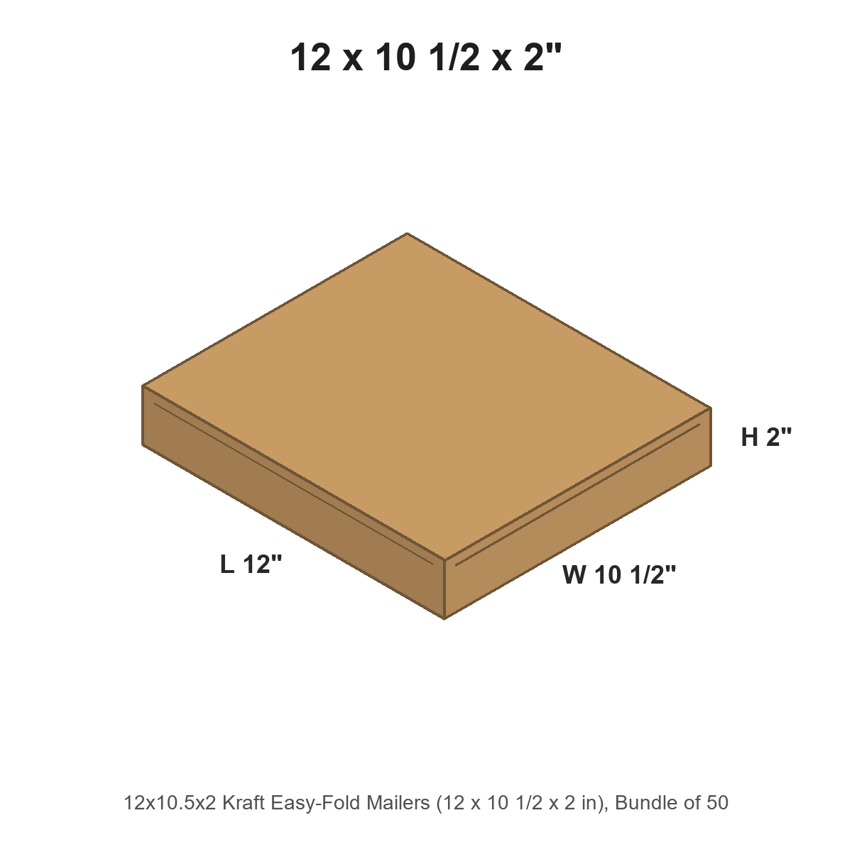 12x10.5x2 Kraft Easy-Fold Mailers