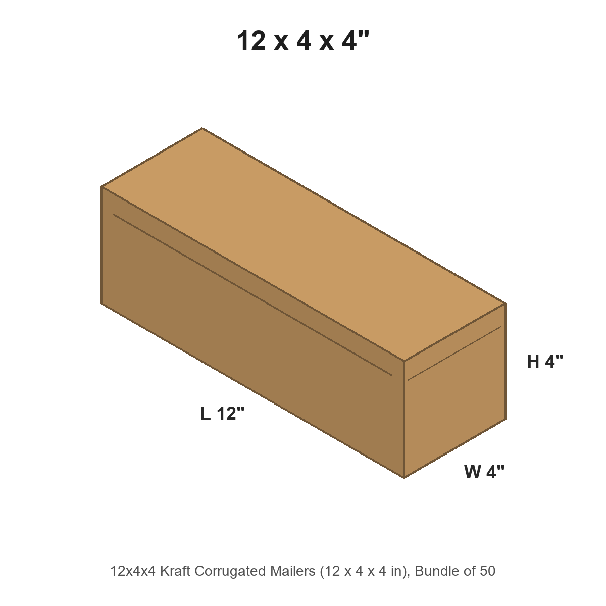 12x4x4 Kraft Corrugated Mailers