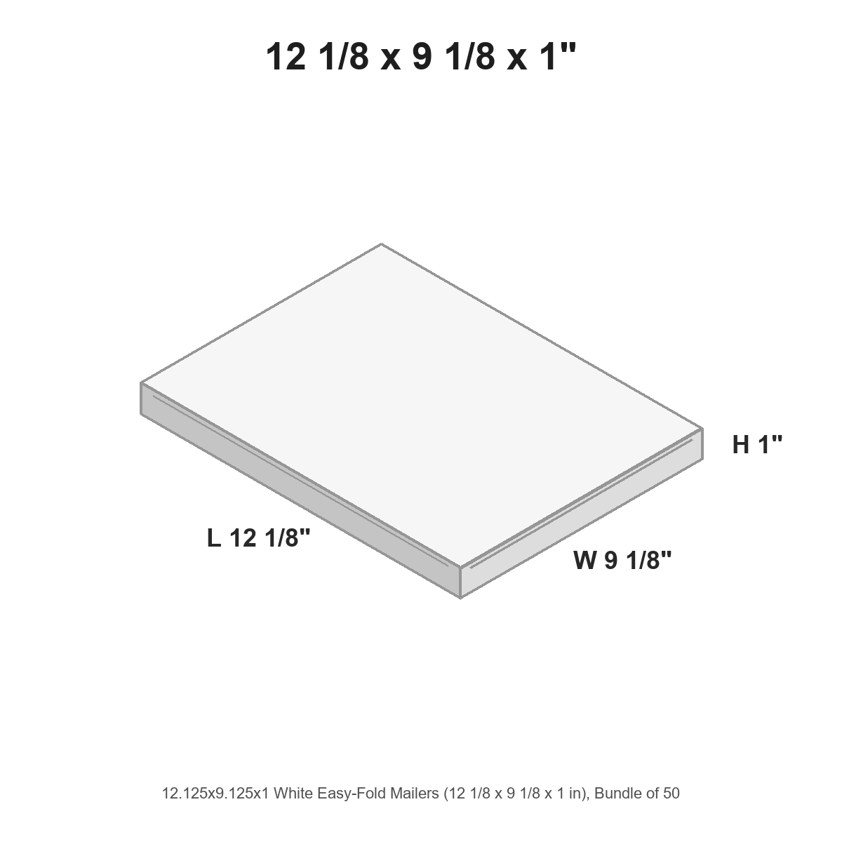 12.125x9.125x1 White Easy-Fold Mailers