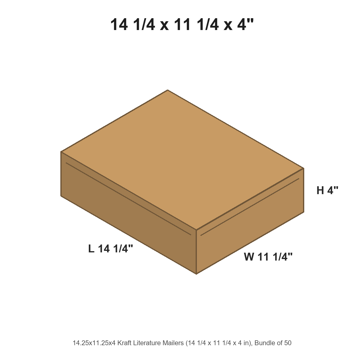 14.25x11.25x4 Kraft Literature Mailers