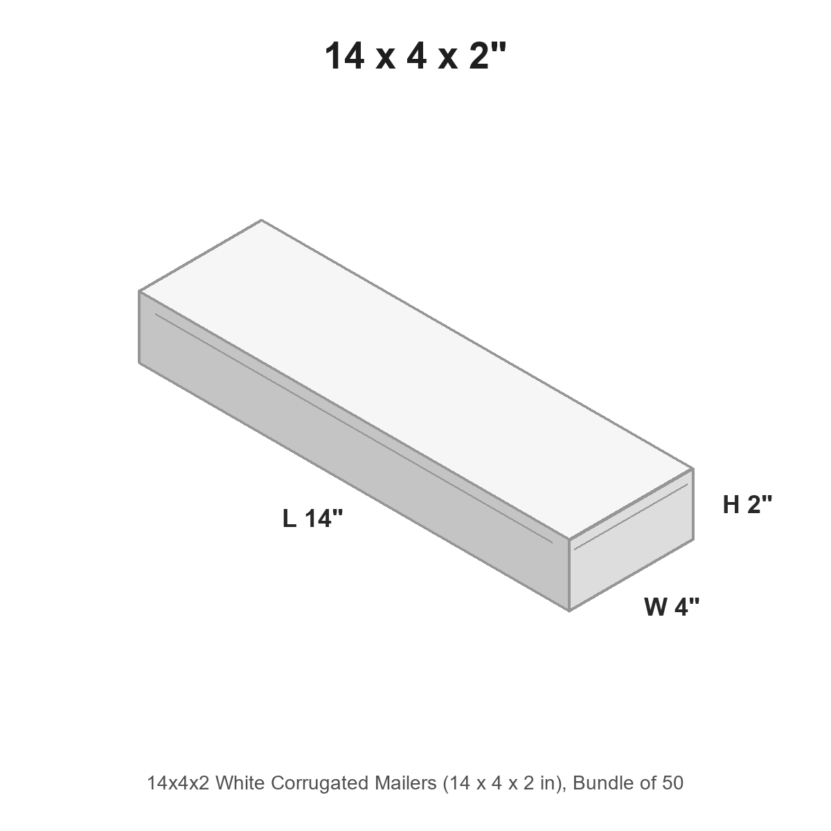 14x4x2 White Corrugated Mailers