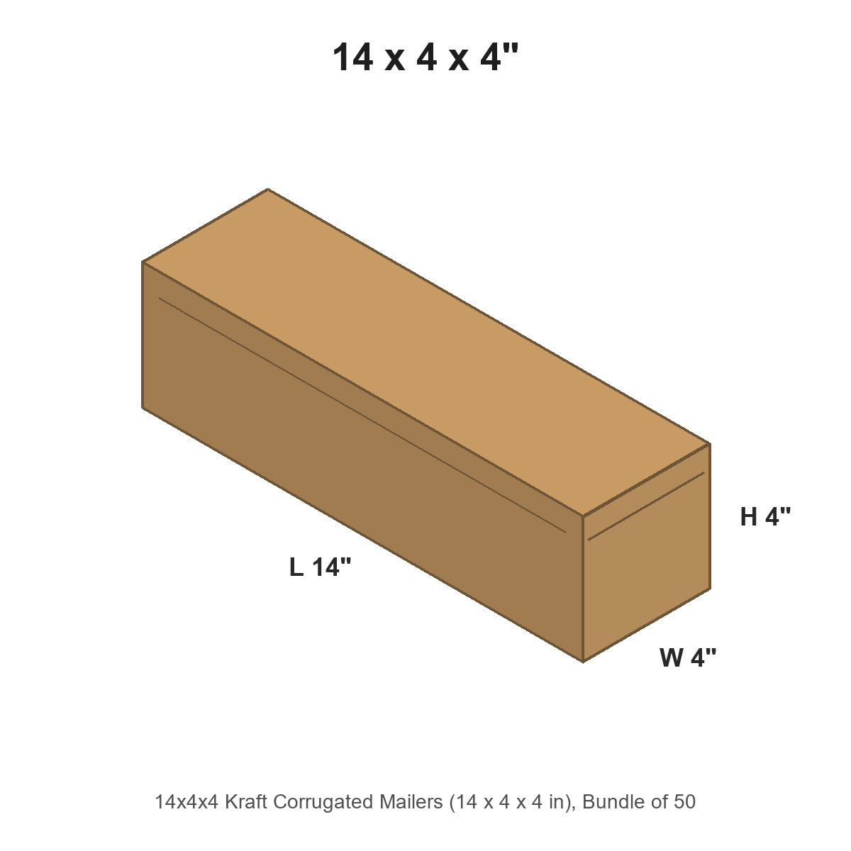 14x4x4 Kraft Corrugated Mailers