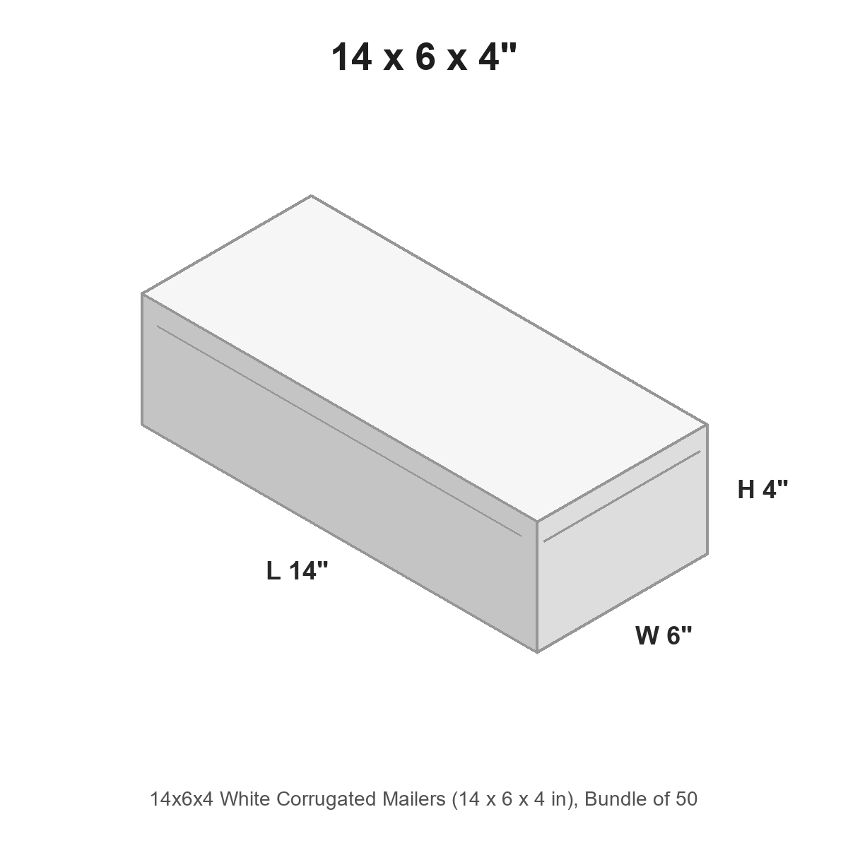 14x6x4 White Corrugated Mailers