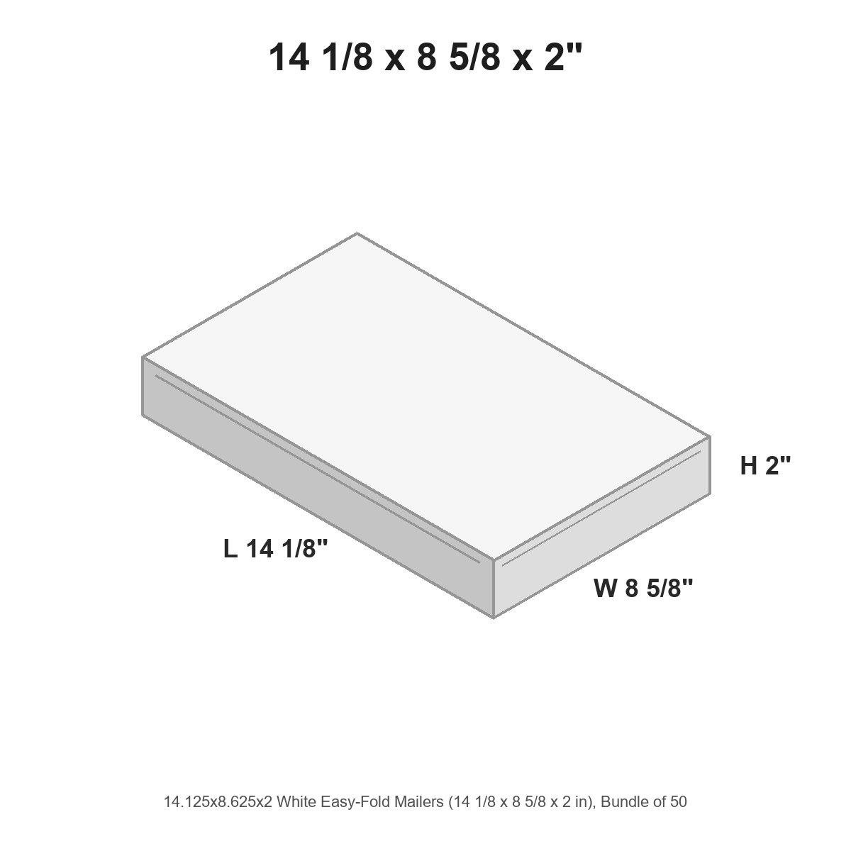14.125x8.625x2 White Easy-Fold Mailers