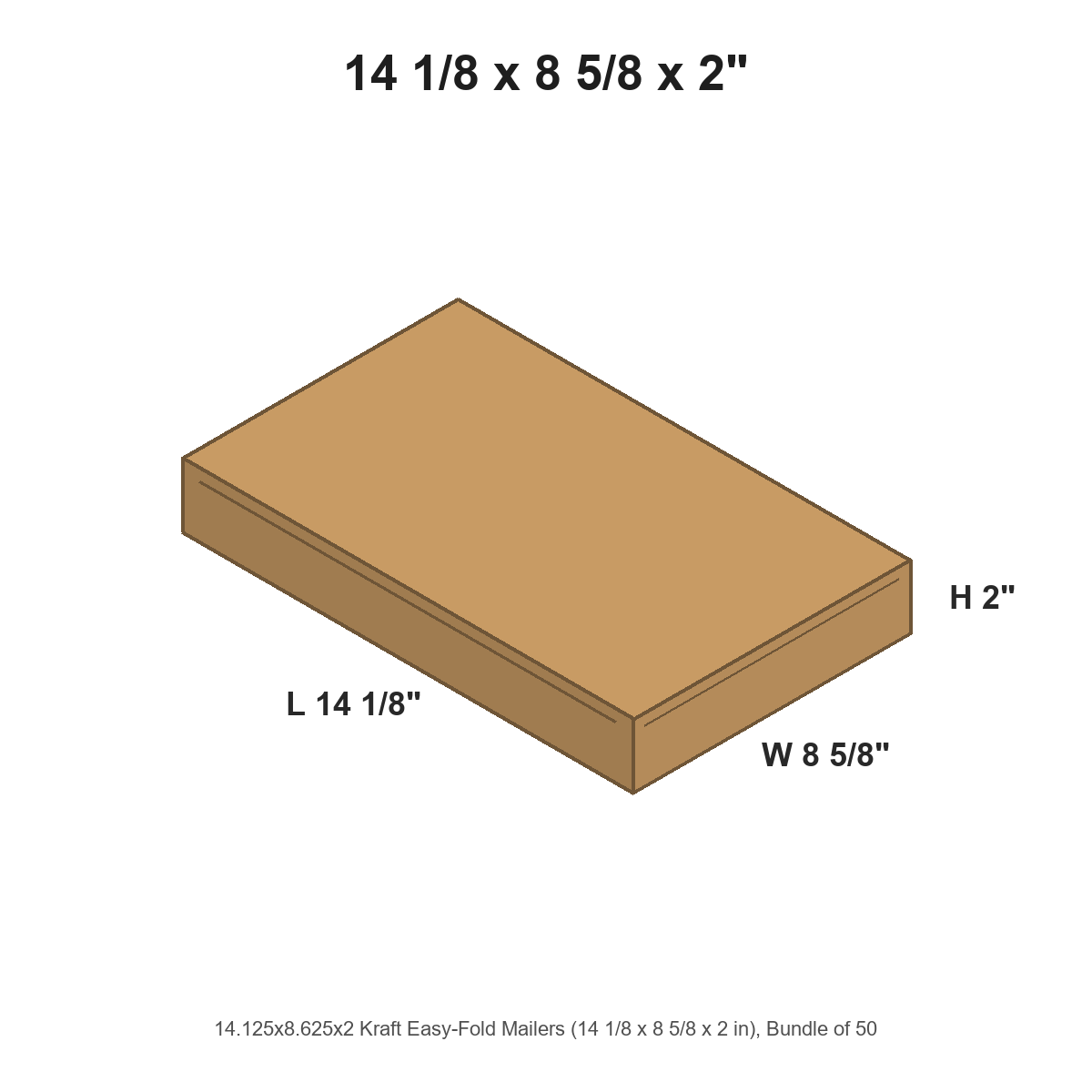 14.125x8.625x2 Kraft Easy-Fold Mailers