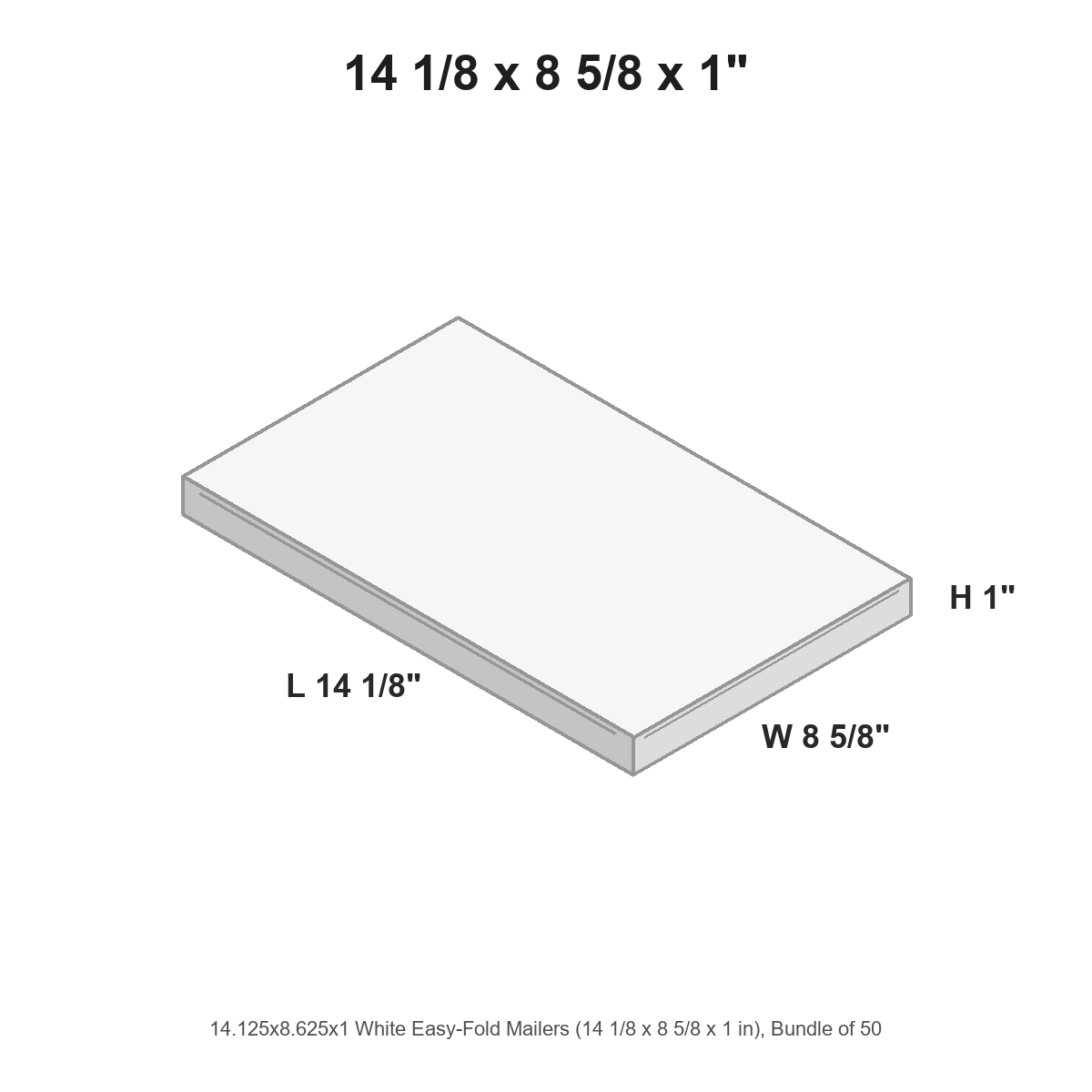14.125x8.625x1 White Easy-Fold Mailers