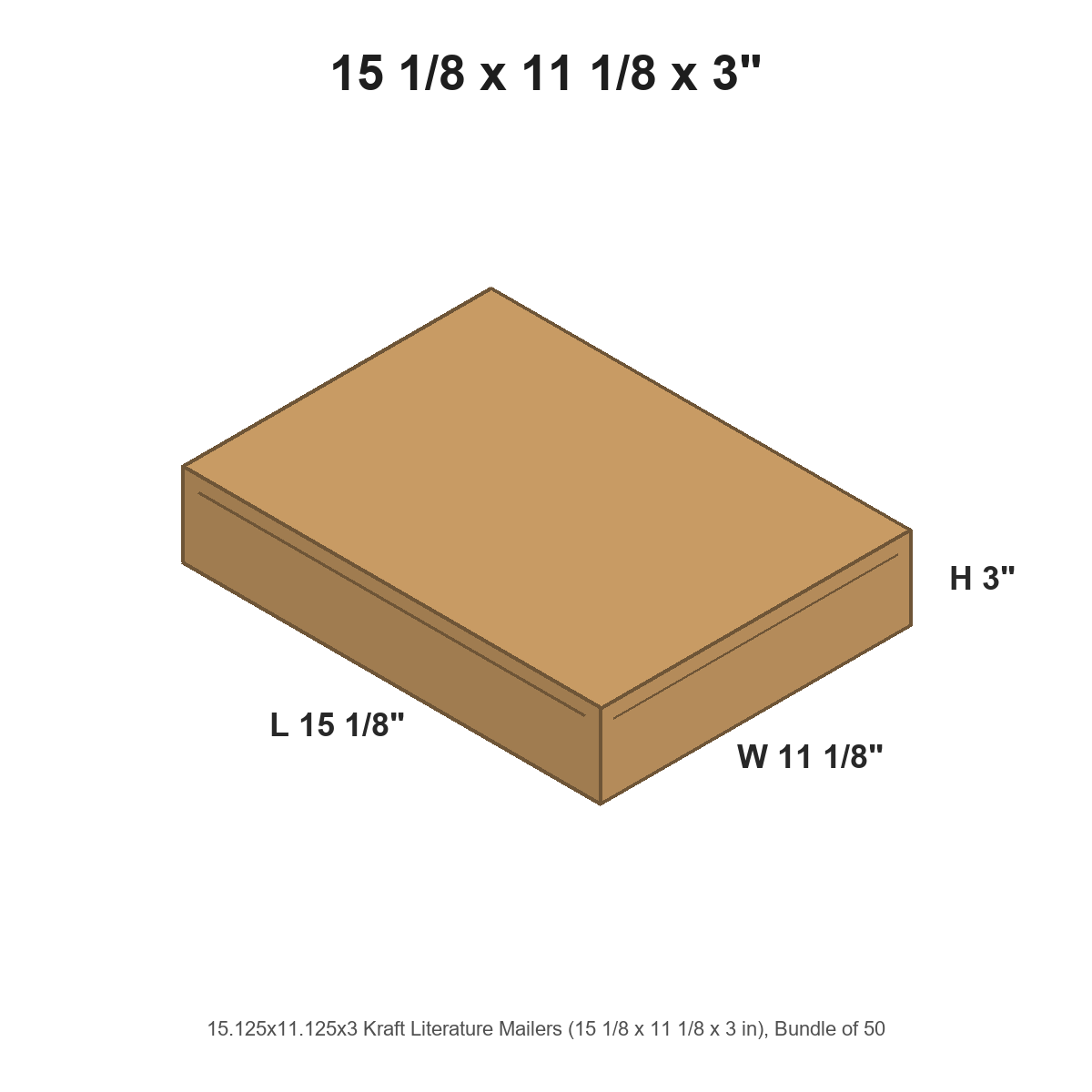 15.125x11.125x3 Kraft Literature Mailers