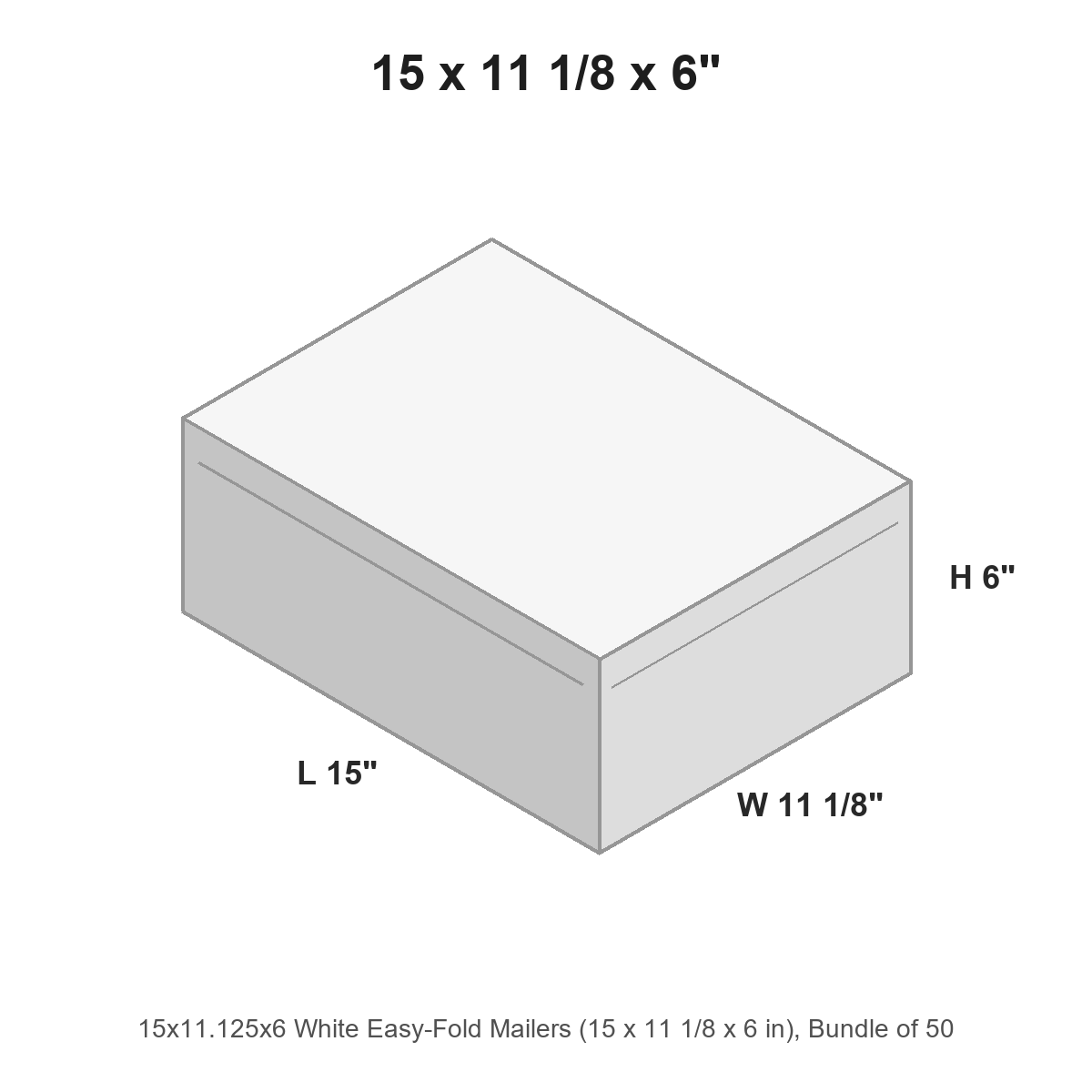 15x11.125x6 White Easy-Fold Mailers
