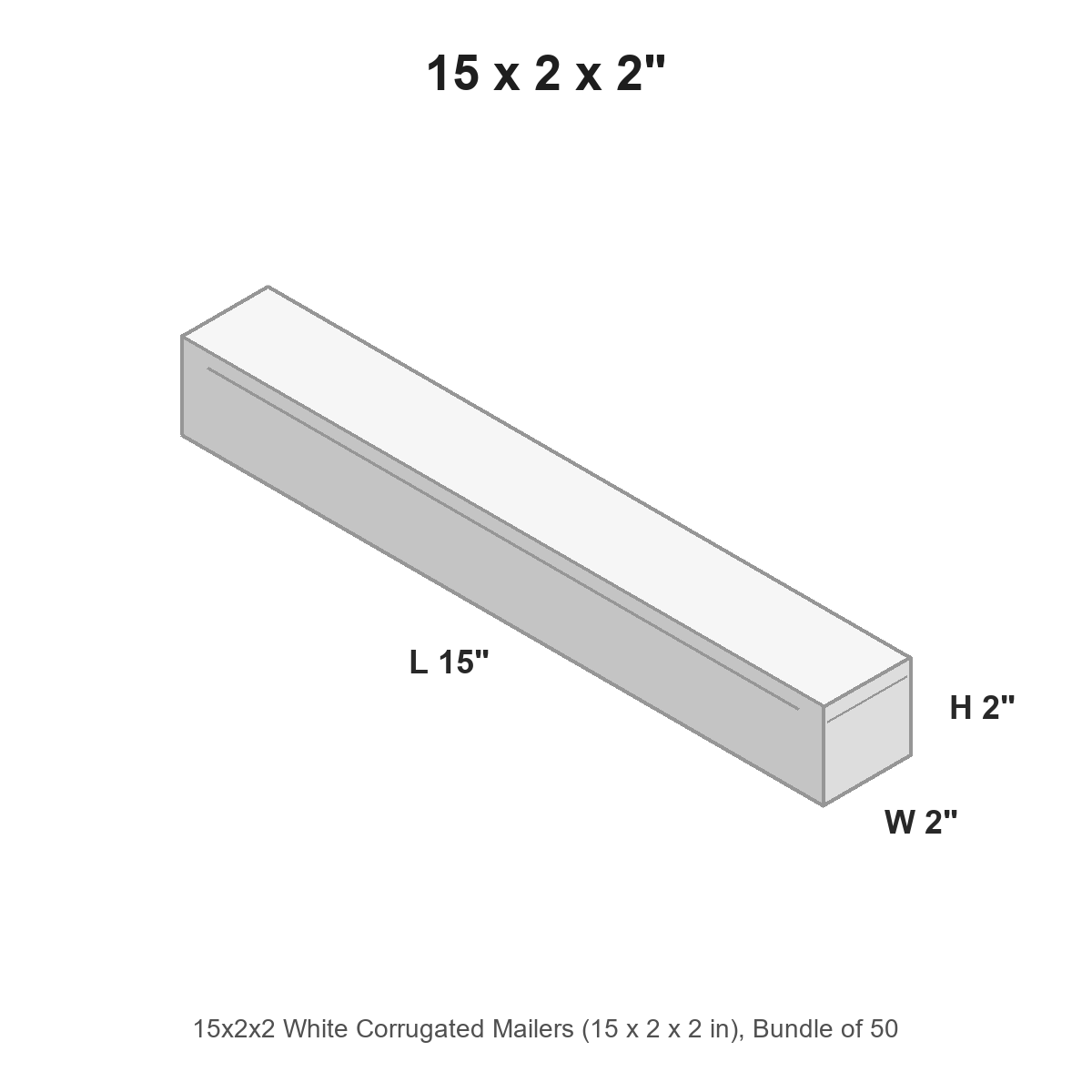 15x2x2 White Corrugated Mailers