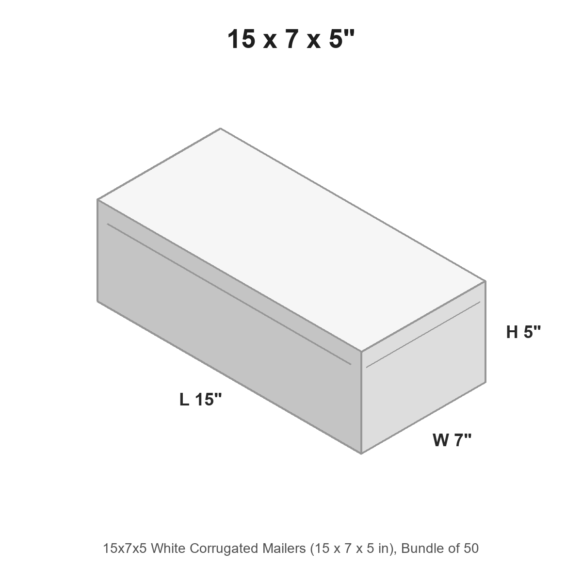15x7x5 White Corrugated Mailers