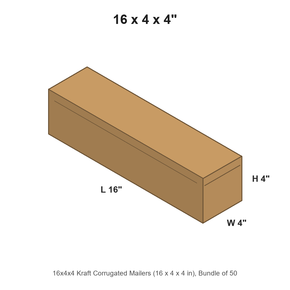 16x4x4 Kraft Corrugated Mailers