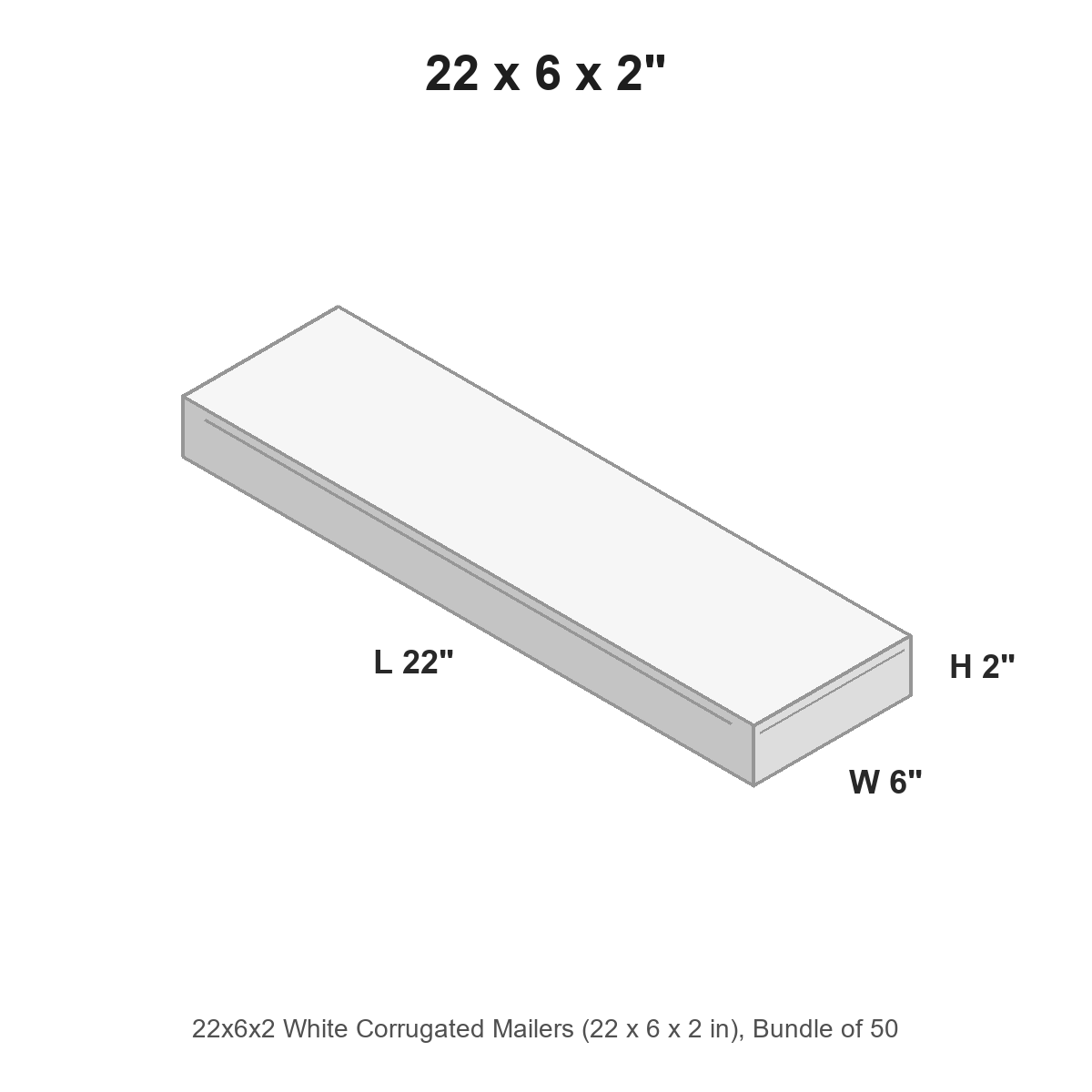 22x6x2 White Corrugated Mailers