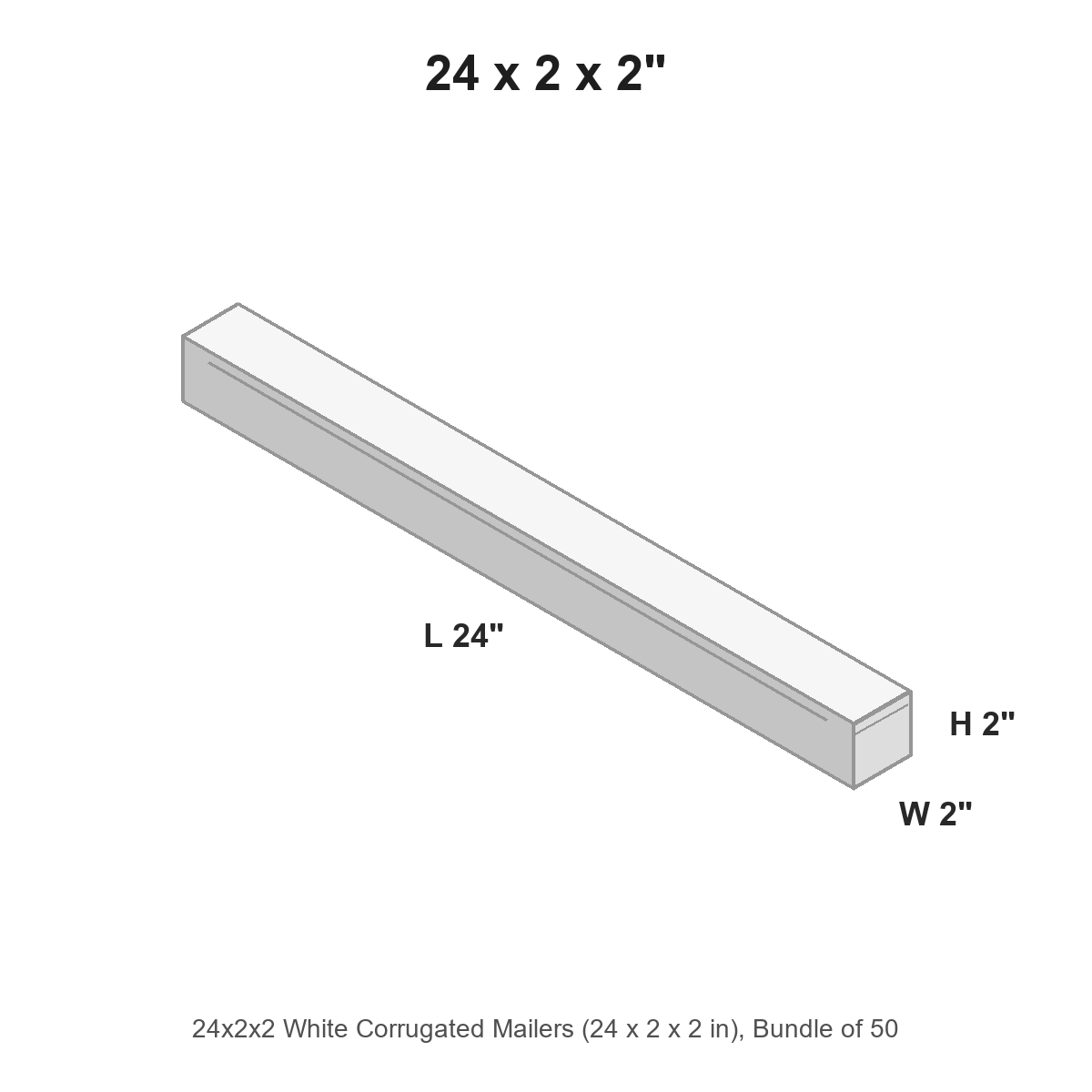 24x2x2 White Corrugated Mailers