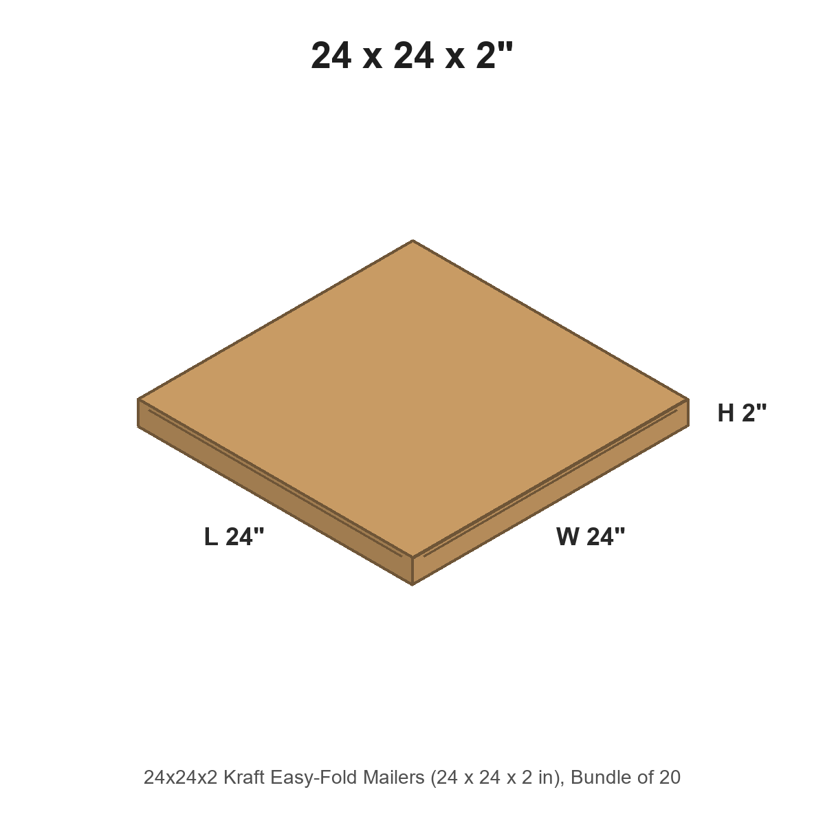 24x24x2 Kraft Easy-Fold Mailers