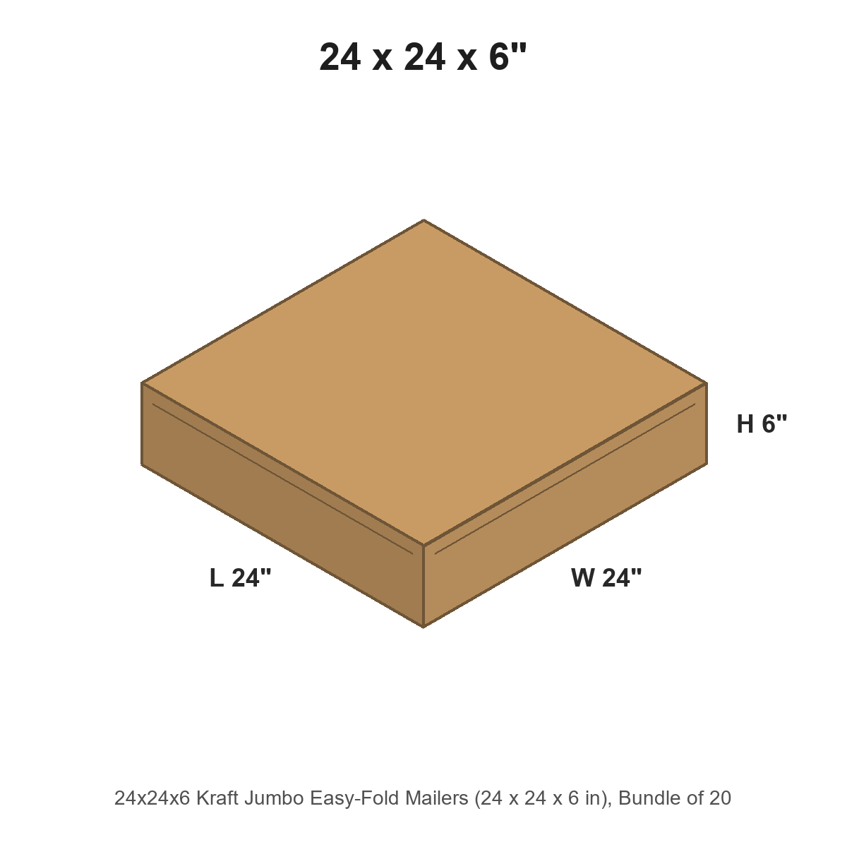 24x24x6 Kraft Jumbo Easy-Fold Mailers