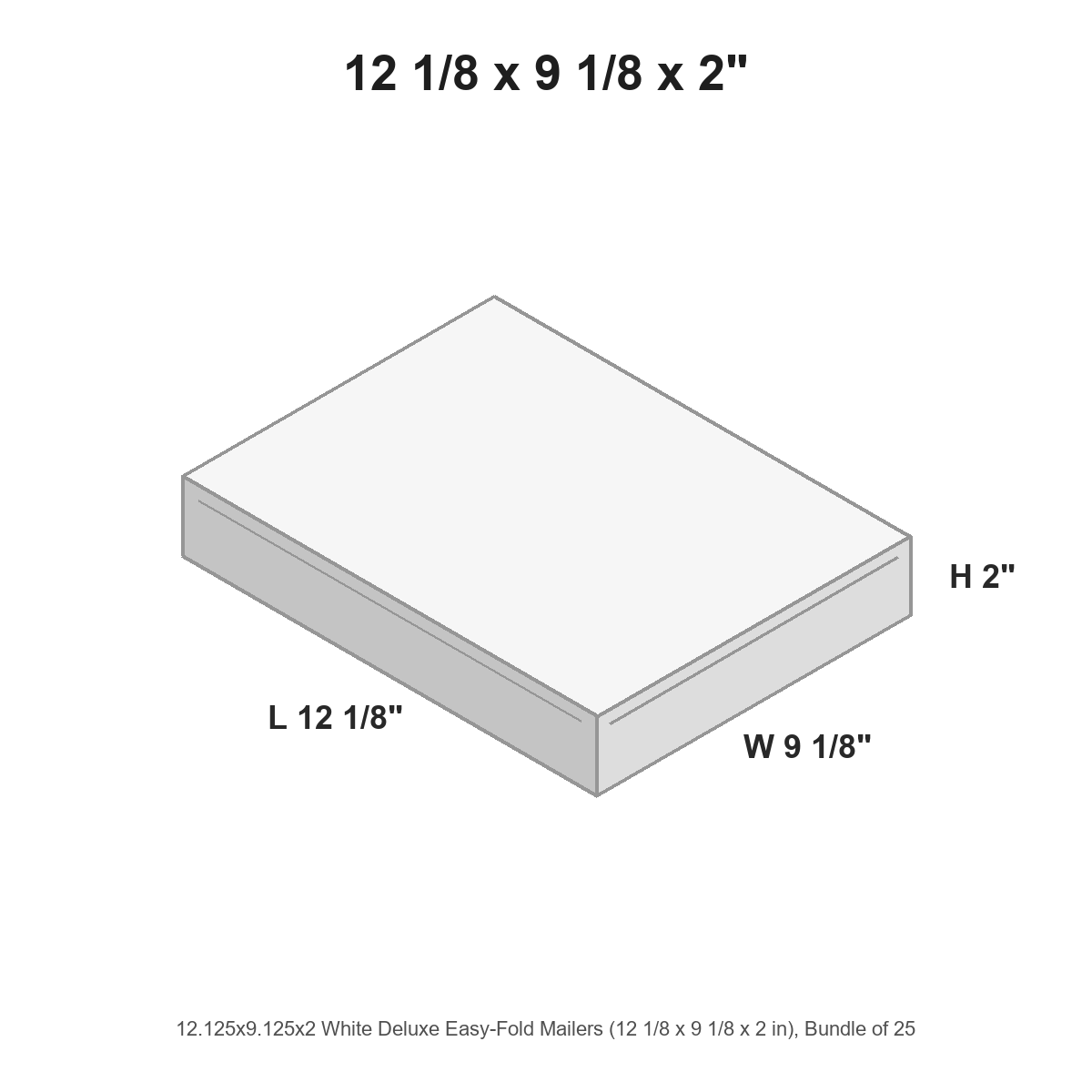 12.125x9.125x2 White Deluxe Easy-Fold Mailers