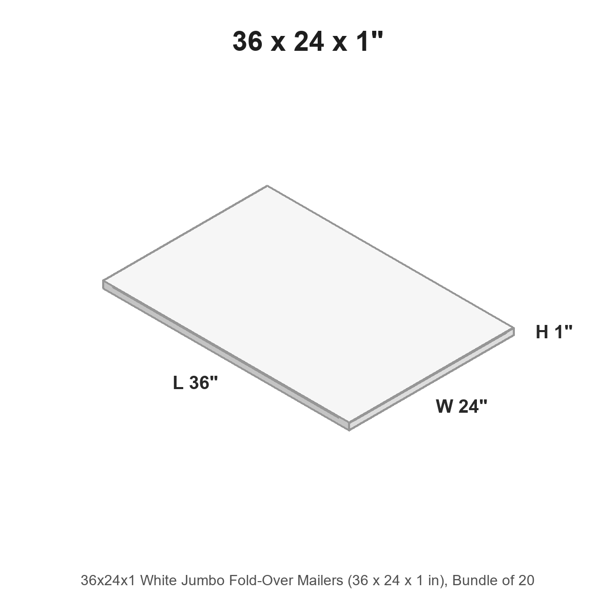 36x24x1 White Jumbo Fold-Over Mailers