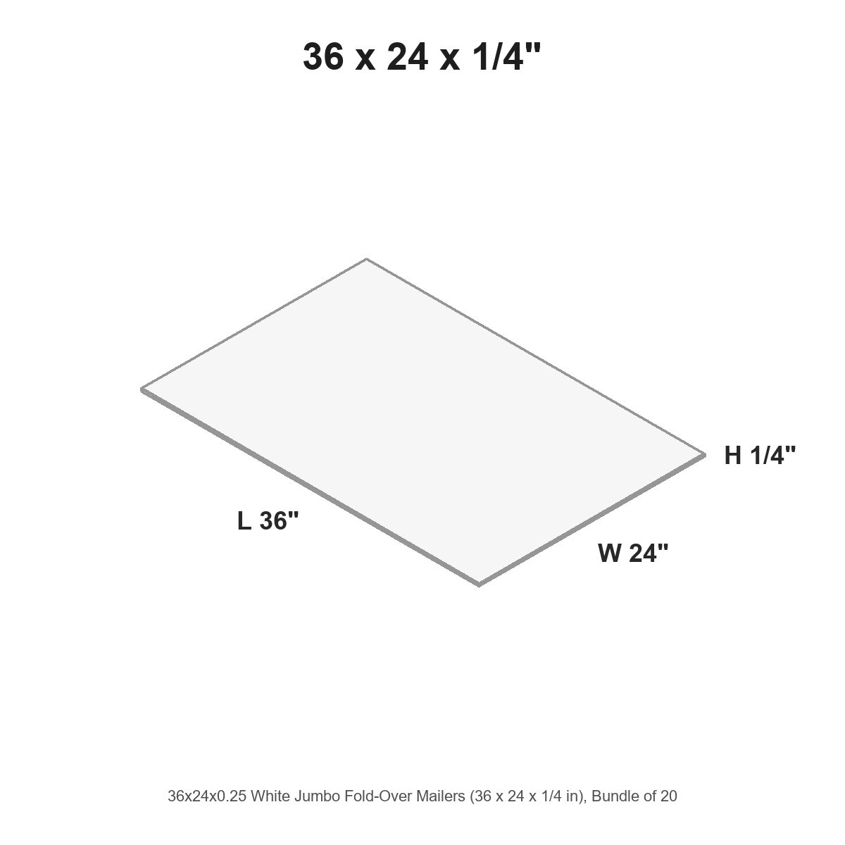 36x24x0.25 White Jumbo Fold-Over Mailers