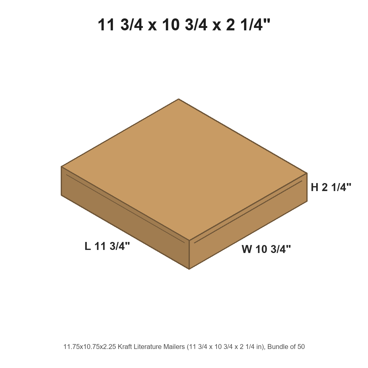 11.75x10.75x2.25 Kraft Literature Mailers
