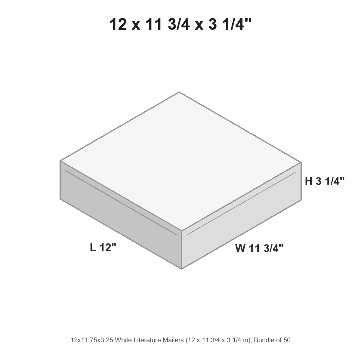 12x11.75x3.25 White Literature Mailers