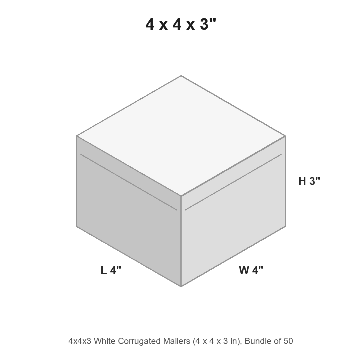 4x4x3 White Corrugated Mailers