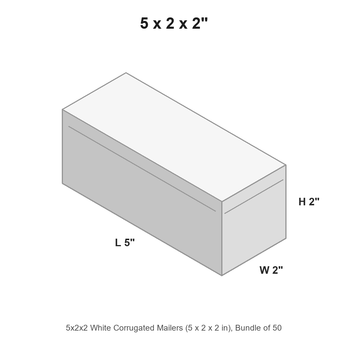 5x2x2 White Corrugated Mailers