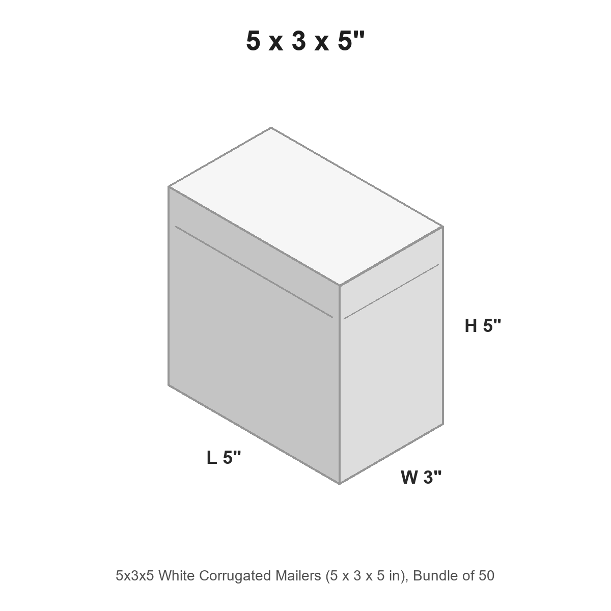5x3x5 White Corrugated Mailers