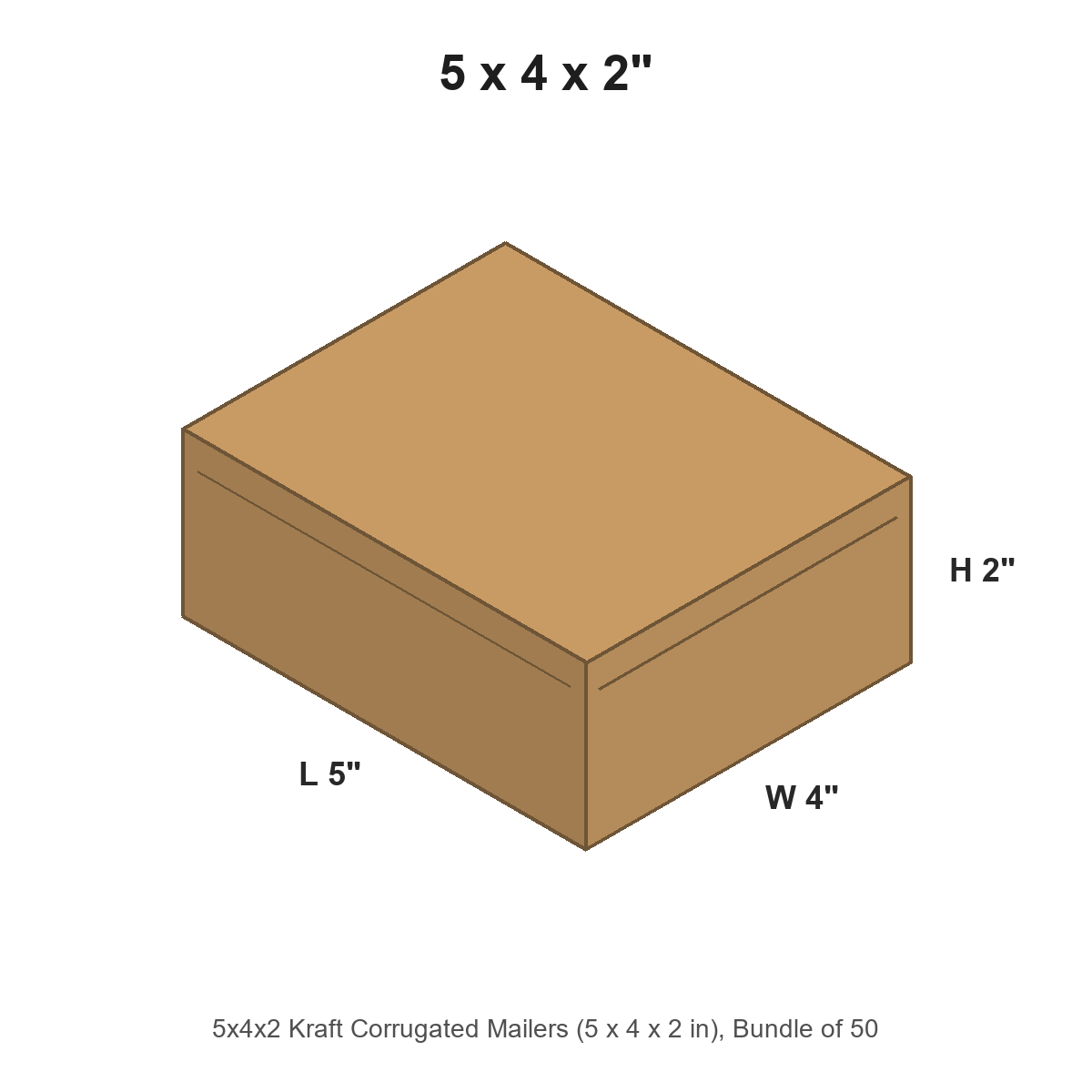 5x4x2 Kraft Corrugated Mailers
