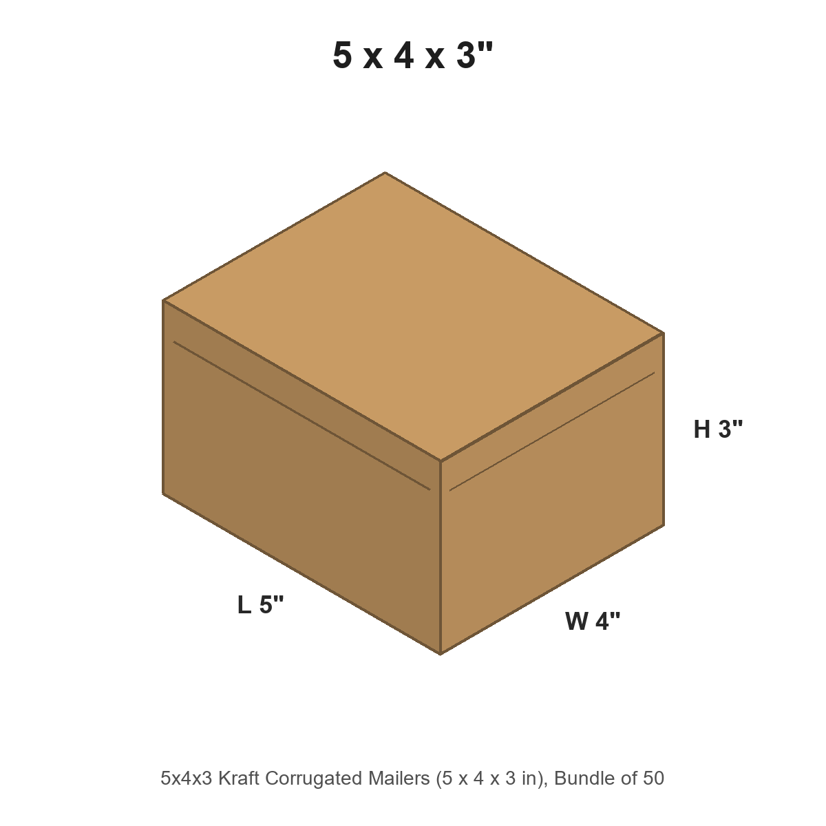 5x4x3 Kraft Corrugated Mailers