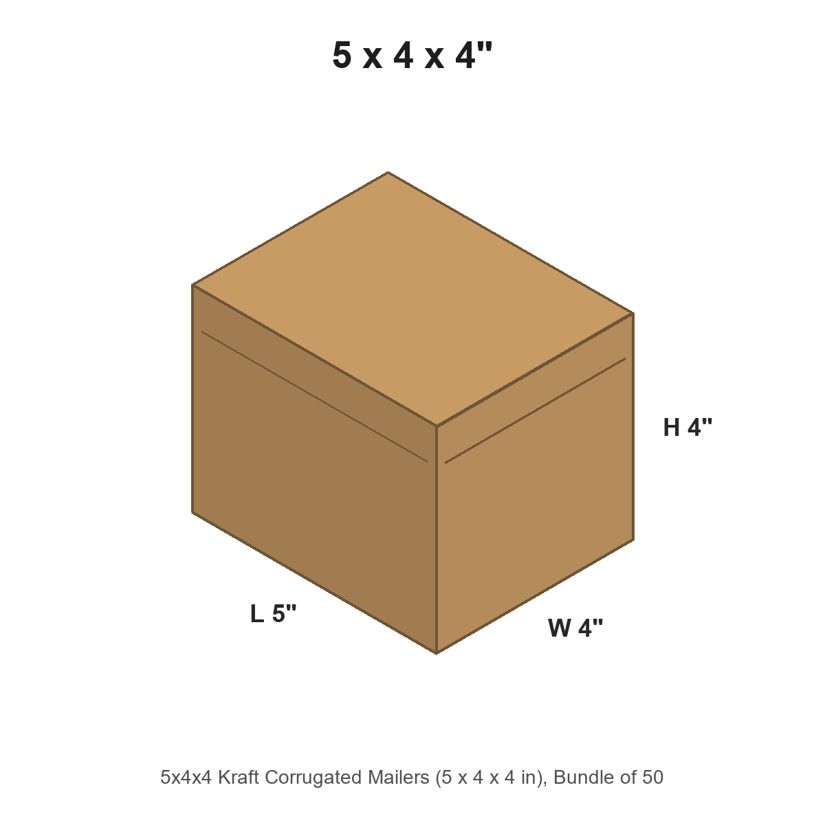 5x4x4 Kraft Corrugated Mailers