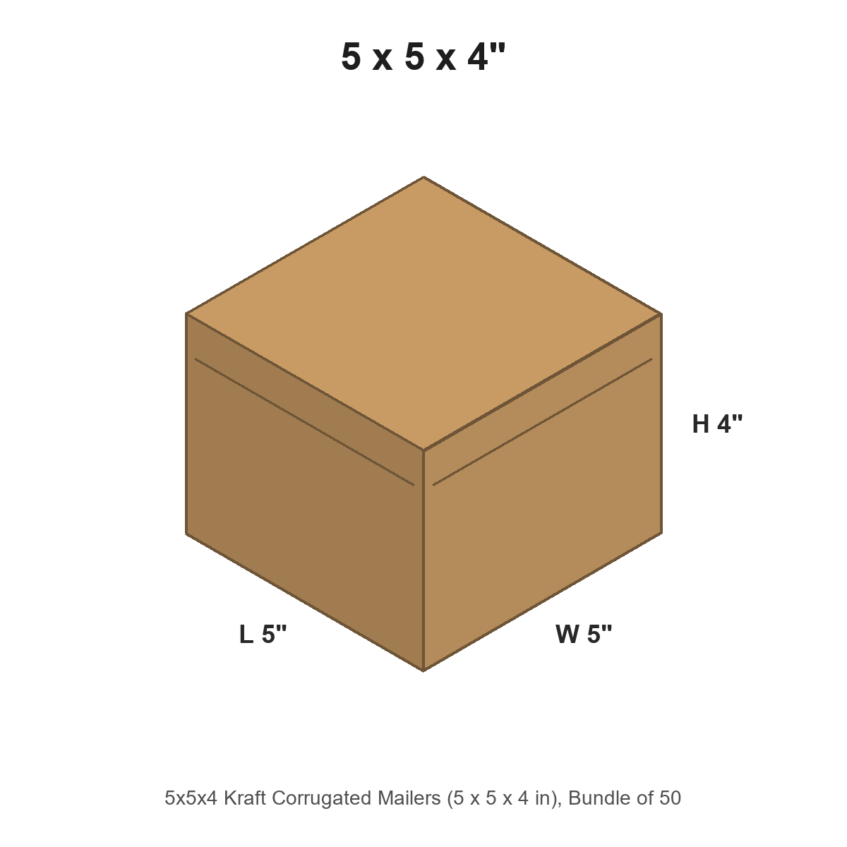 5x5x4 Kraft Corrugated Mailers