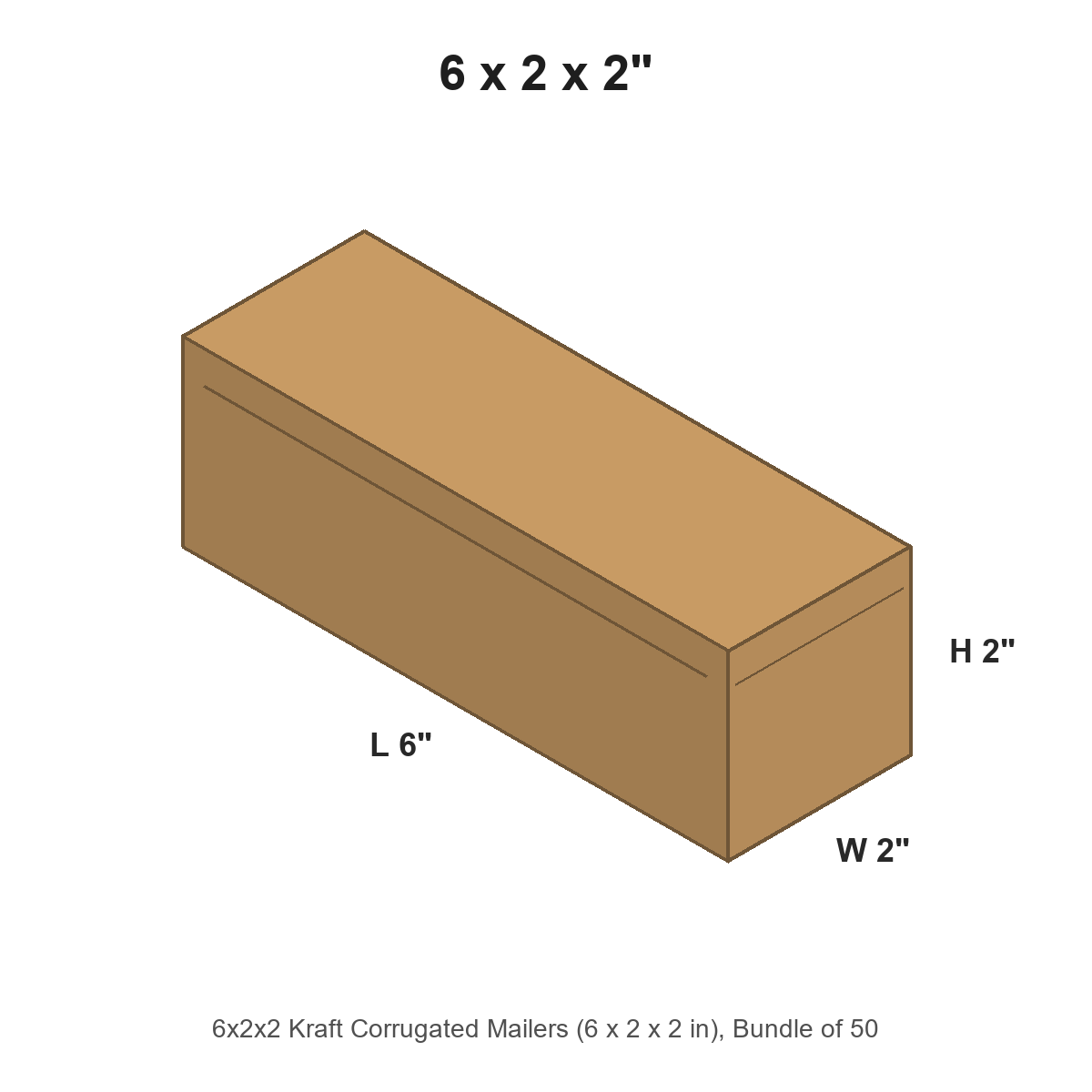 6x2x2 Kraft Corrugated Mailers
