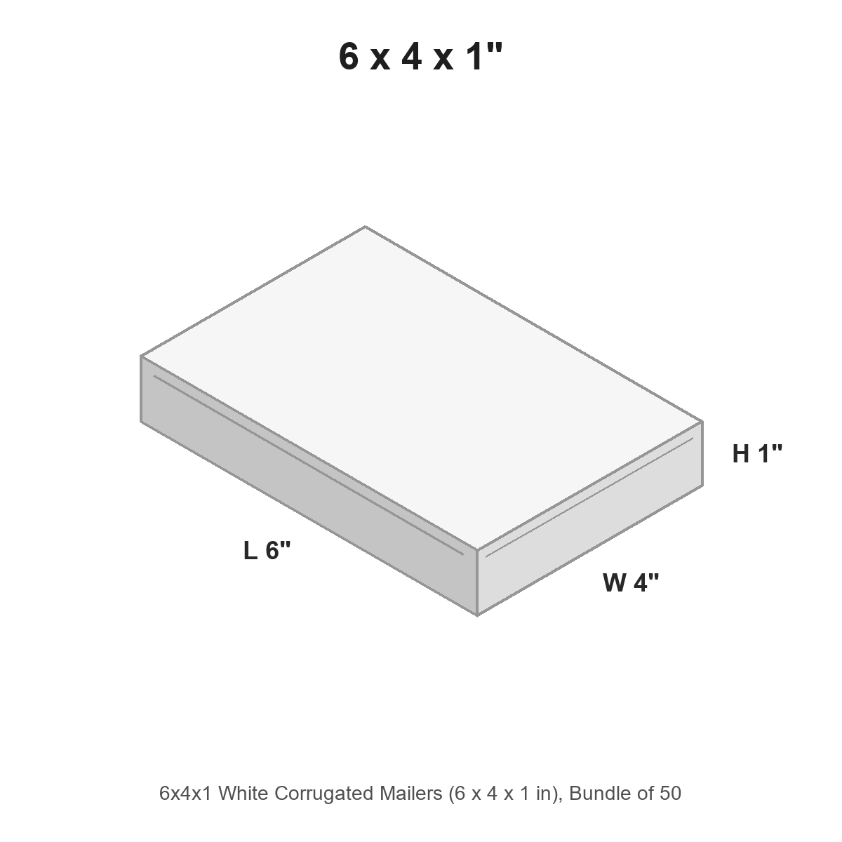 6x4x1 White Corrugated Mailers