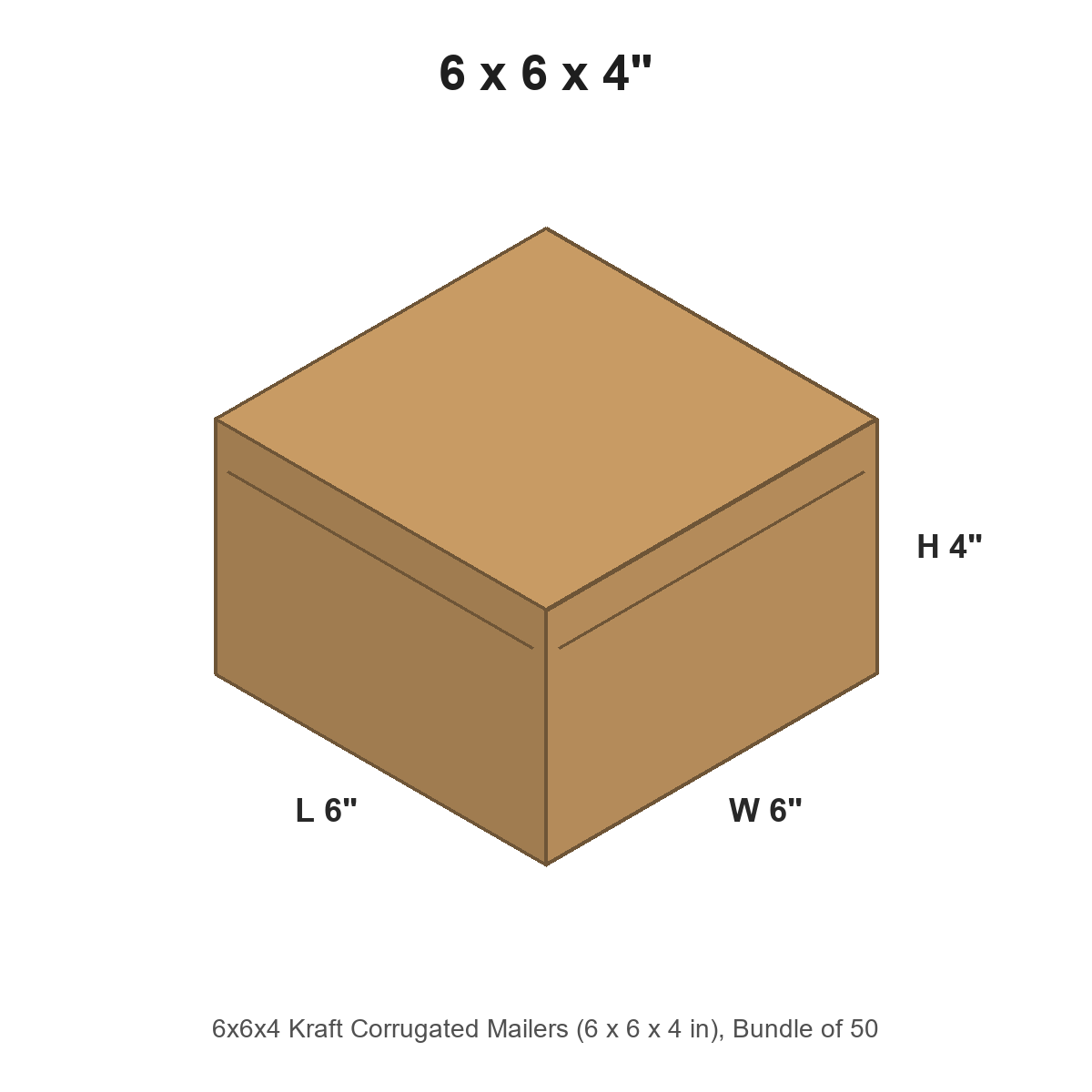 6x6x4 Kraft Corrugated Mailers