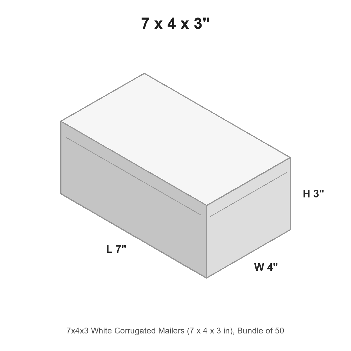 7x4x3 White Corrugated Mailers