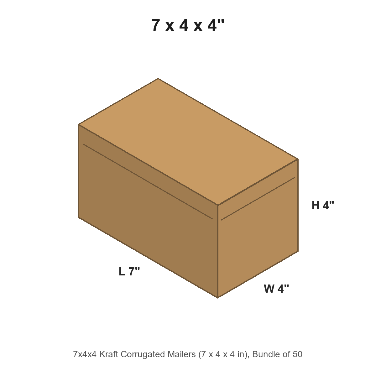 7x4x4 Kraft Corrugated Mailers