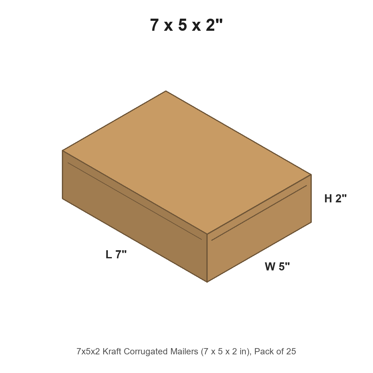 7x5x2 Kraft Corrugated Mailers