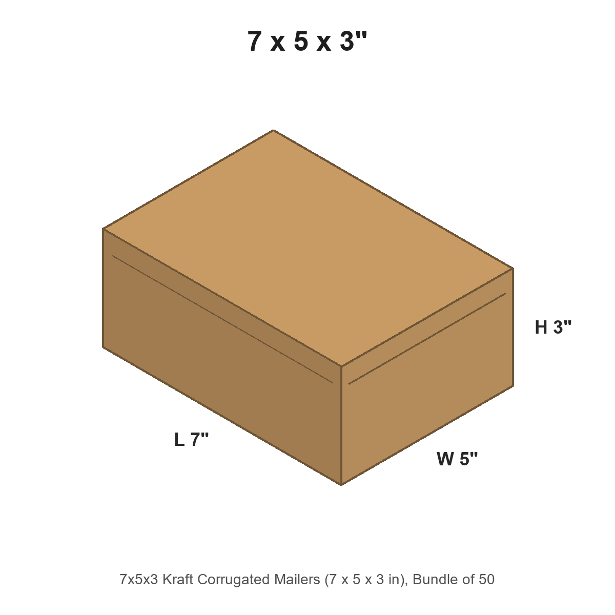 7x5x3 Kraft Corrugated Mailers
