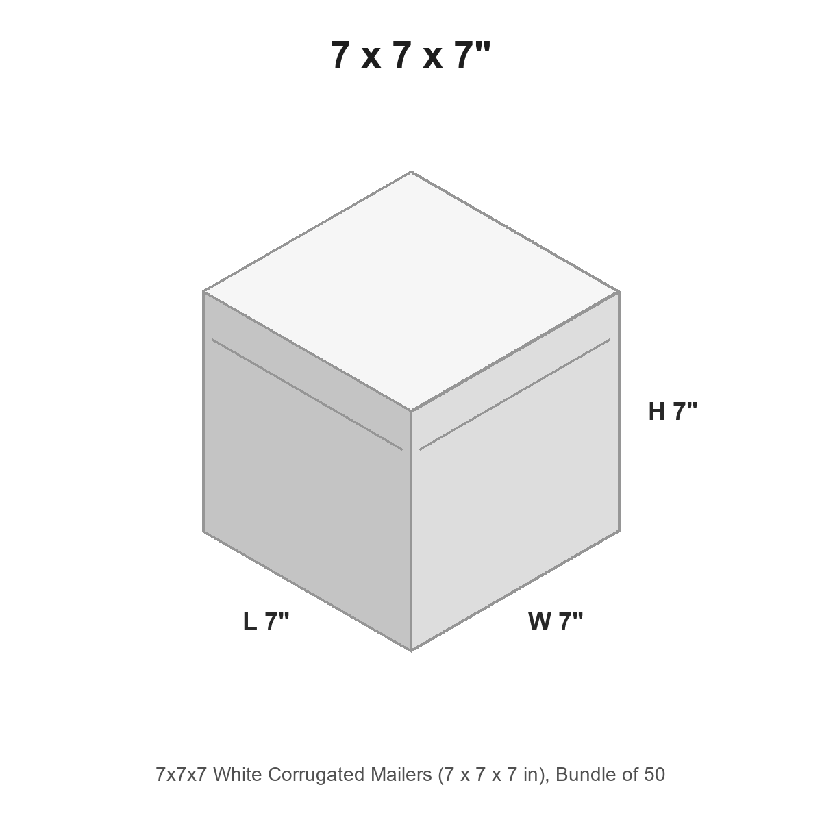 7x7x7 White Corrugated Mailers